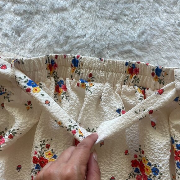 Floral Ruffle Mini Skirt With Tie Waist Cider Plus Size 4XL Coquette - Picture 5 of 7